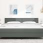 Preview: LED Kopfteil Linien Design Dunkelgrau 90 cm Stoff