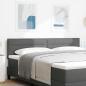 Preview: LED Kopfteil Linien Design Dunkelgrau 90 cm Stoff