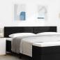 Preview: ARDEBO.de - LED Kopfteil Linien Design Schwarz 200 cm Stoff