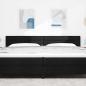 Preview: LED Kopfteil Linien Design Schwarz 200 cm Stoff