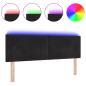 Preview: LED Kopfteil Knopfgepolstert Schwarz 72 cm Samt