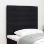 Preview: ARDEBO.de - LED Kopfteil Linien Design Schwarz 100 cm Stoff