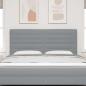 Preview: LED Kopfteil Linien Design Hellgrau 90 cm Stoff