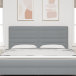 Preview: LED Kopfteil Linien Design Hellgrau 90 cm Stoff
