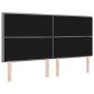 Preview: LED Kopfteil Linien Design Hellgrau 90 cm Stoff