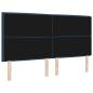Preview: LED Kopfteil Linien Design Blau 90 cm Stoff