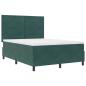 Preview: Boxspringbett mit Matratze Dunkelgrün 160x200 cm Samt