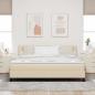 Preview: Boxspringbett mit Matratze & LED Creme 180x200 cm Stoff