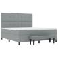 Preview: Boxspringbett mit Matratze & Bank Hellgrau 180x200 cm Stoff