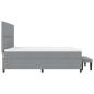 Preview: Boxspringbett mit Matratze & Bank Hellgrau 180x200 cm Stoff