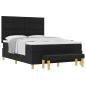 Preview: Boxspringbett mit Matratze & Bank Schwarz 140x200 cm Stoff