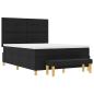 Preview: Boxspringbett mit Matratze & Bank Schwarz 140x200 cm Stoff