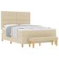 Preview: Boxspringbett mit Matratze & Bank Creme 140x200 cm Stoff