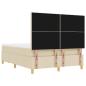 Preview: Boxspringbett mit Matratze & Bank Creme 140x200 cm Stoff