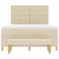 Preview: Boxspringbett mit Matratze & Bank Creme 140x200 cm Stoff