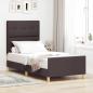 Preview: ARDEBO.de - Bettrahmen Dunkelbraun 90x190 cm Stoff