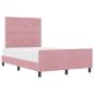 Preview: Rosa Samt Bettgestell 120x200 cm
