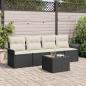 Preview: ARDEBO.de - 5-teiliges Garten-Sofa-Set mit Kissen Schwarz Poly-Rattan
