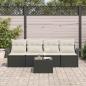 Preview: 5-teiliges Garten-Sofa-Set mit Kissen Schwarz Poly-Rattan