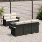 Preview: 6-teiliges Garten Sofa Set mit Kissen in Schwarz aus Poly Rattan