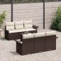 Preview: 7-teiliges Garten Sofa Set mit Kissen Braun Poly Rattan