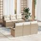 Preview: ARDEBO.de - 7-teiliges Gartensofa Set mit Kissen Beige Poly Rattan