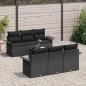 Preview: 7-teilige Garten Sofa Set mit Kissen Schwarz Poly Rattan