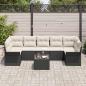 Preview: 8-teiliges Garten-Sofa-Set mit Kissen, Schwarz, Poly-Rattan