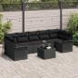 Preview: ARDEBO.de - 8-teiliges Garten Sofa Set mit Kissen Schwarz Poly Rattan