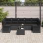 Preview: 8-teiliges Garten Sofa Set mit Kissen Schwarz Poly Rattan