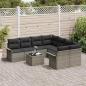 Preview: 9-teiliges Garten-Sofa-Set mit Kissen Grau Poly-Rattan