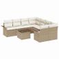 Preview: 9-teiliges Garten Sofaset mit Kissen Beige Poly Rattan