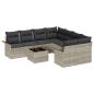 Preview: Gartensofa-set mit Kissen 9 pcs Hellgrau Poly-Rattan