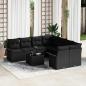 Preview: ARDEBO.de - 9-teiliges Garten Sofa Set mit Kissen Schwarz Poly Rattan