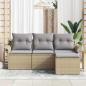 Preview: 4-teiliges Garten Sofa Set mit Kissen Beige Poly Rattan