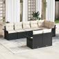 Preview: ARDEBO.de - 8-teiliges Garten Sofa Set mit Kissen Schwarz Poly Rattan
