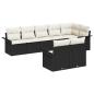 Preview: 8-teiliges Garten Sofa Set mit Kissen Schwarz Poly Rattan