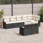 Preview: 8-teiliges Garten Sofa Set mit Kissen Schwarz Poly Rattan