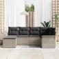 Preview: Gartensofa-set mit Kissen 6 pcs Hellgrau Poly-Rattan