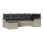 Preview: Gartensofa-set mit Kissen 6 pcs Hellgrau Poly-Rattan