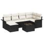 Preview: 6-teiliges Garten-Sofa-Set mit Kissen aus braunem Poly-Rattan