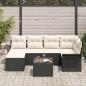 Preview: 6-teiliges Garten-Sofa-Set mit Kissen aus braunem Poly-Rattan