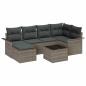 Preview: 6-teiliges Garten-Sofa-Set mit Kissen Schwarz Poly Rattan