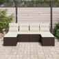 Preview: 6-teiliges Garten Sofa Set mit Kissen Braun Poly Rattan