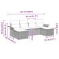 Preview: 6-teiliges Garten Sofa Set mit Kissen Schwarz Poly Rattan