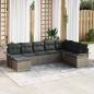 Preview: ARDEBO.de - 8-teiliges Garten-Sofaset mit Kissen Grau Poly Rattan