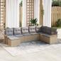 Preview: ARDEBO.de - 8-teiliges Garten Sofa Set mit Kissen Beige Poly Rattan