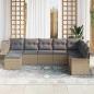 Preview: 8-teiliges Garten Sofa Set mit Kissen Beige Poly Rattan