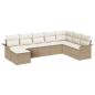 Preview: 8-teiliges Garten-Sofa-Set mit Kissen, Beige Poly-Rattan