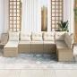 Preview: 8-teiliges Garten-Sofa-Set mit Kissen, Beige Poly-Rattan